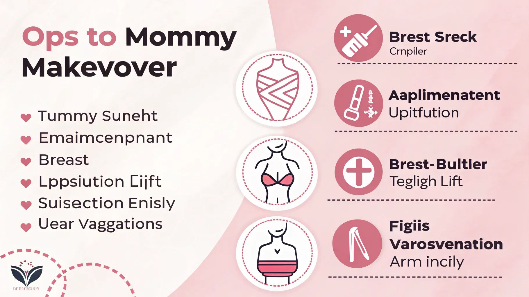 Mommy makeover procedure options infographic