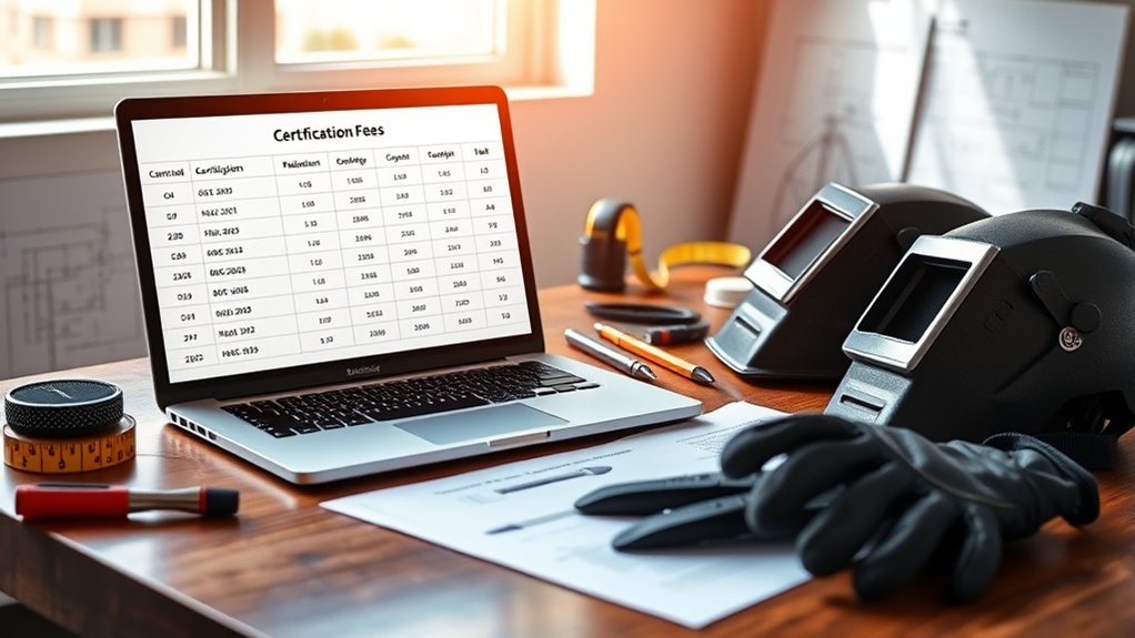 certification fee breakdown overview