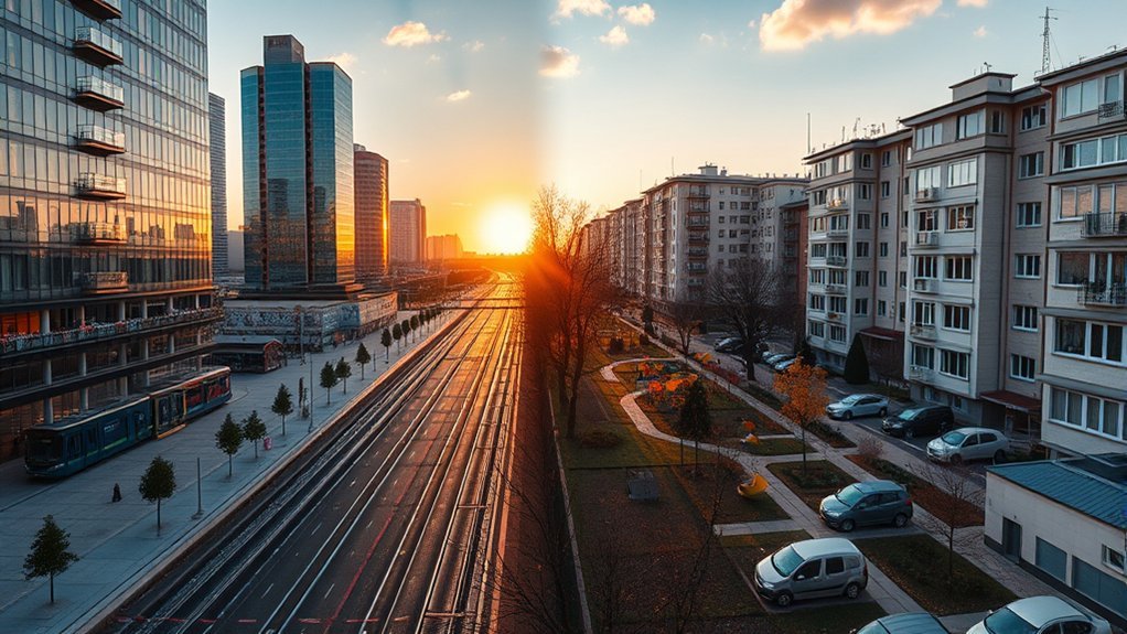 city center vs suburbs rent