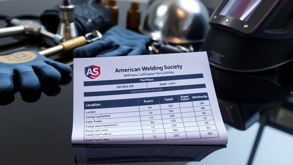 exam costs and membership benefits