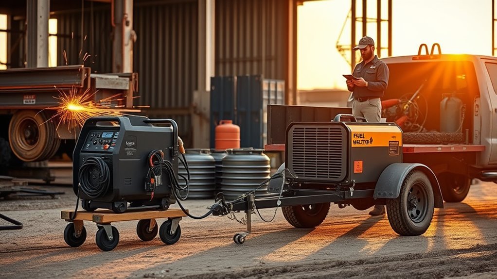 Portable welder on a cart versus a towable diesel welder
