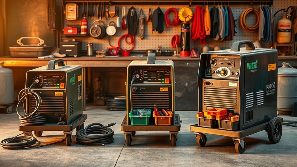 Chart comparing welder rental prices by amp rating