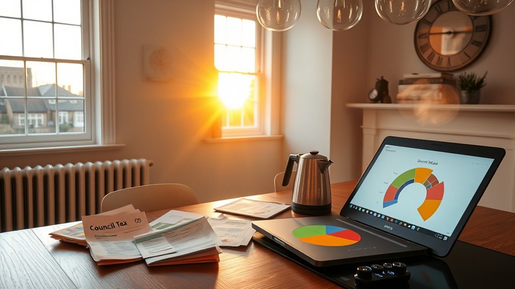 utilities council tax monthly bills