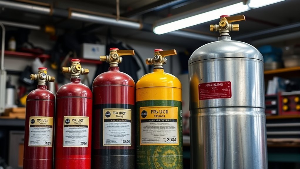 welding cylinder types and sizes