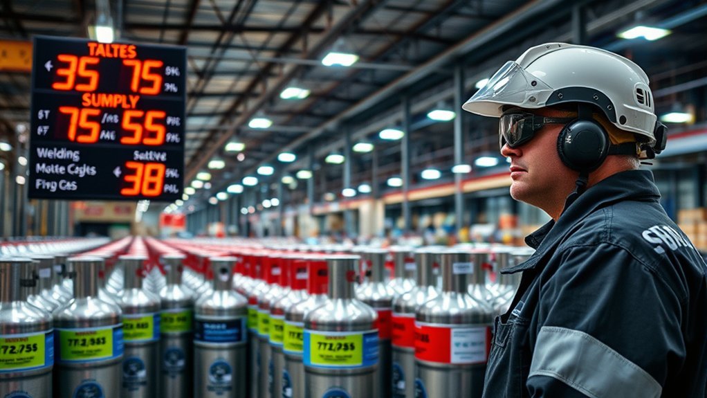 welding gas supply duration