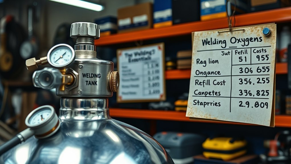 welding oxygen refill costs
