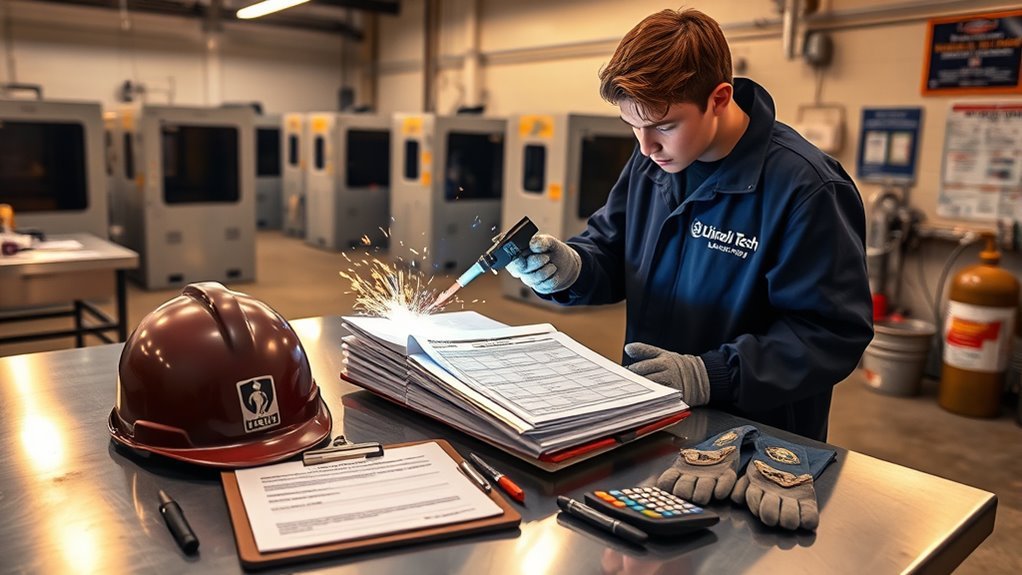 Illustrated chart showing tuition estimates for welding programs by campus and program length