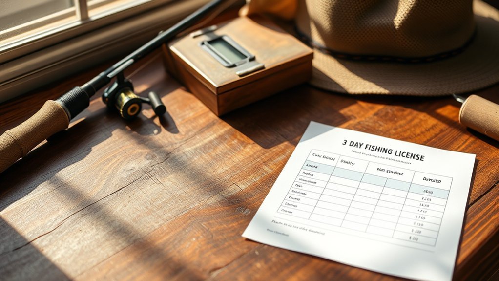 3 day fishing license costs