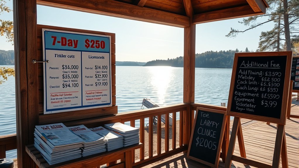 additional fishing license costs