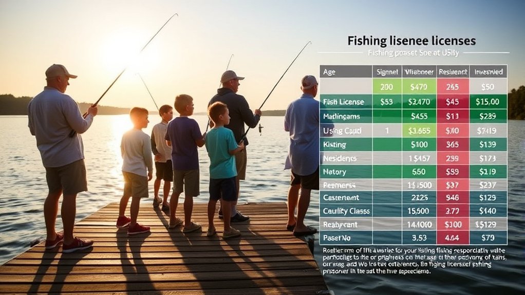 fishing license cost variations