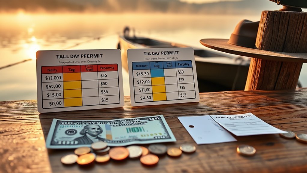 fishing permit costs vary