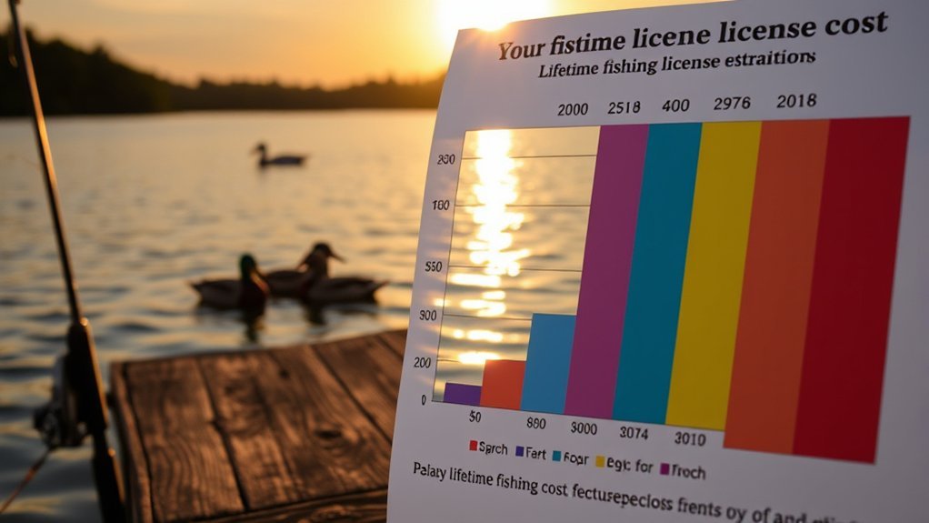 lifetime fishing license costs