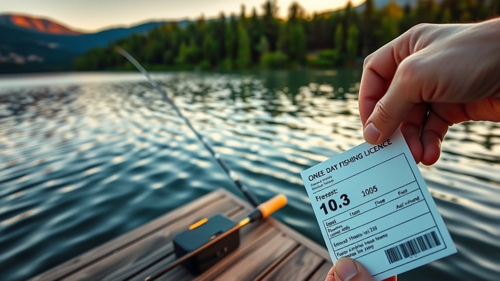 one day fishing license cost