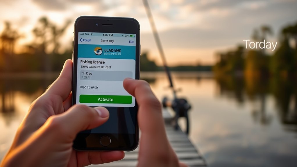 one day fishing license details