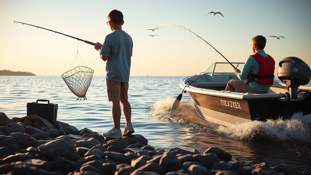 shoreline vs vessel fishing licenses