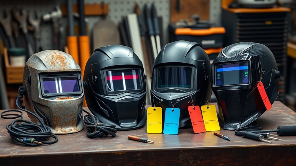 welding helmet price tiers