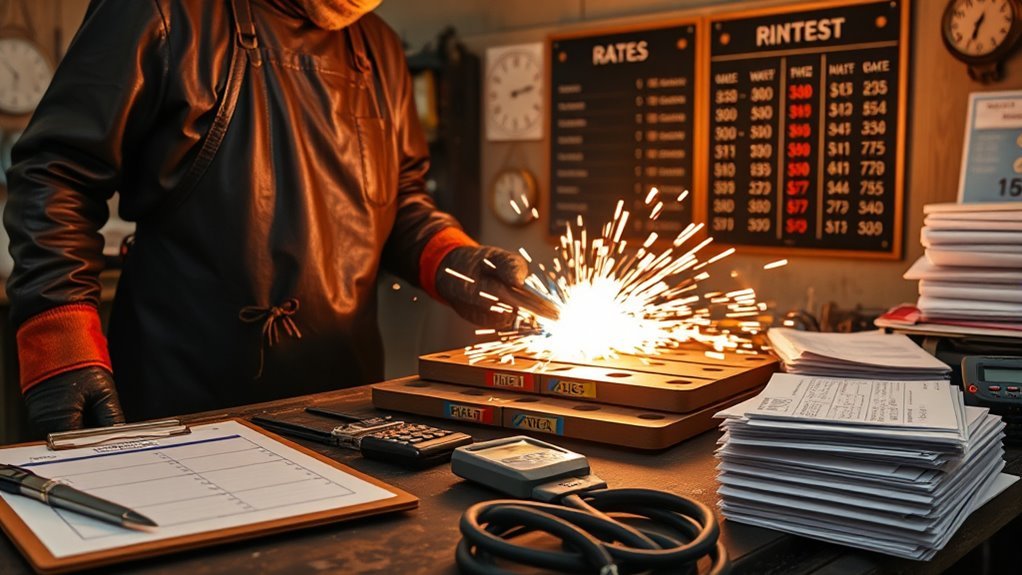 welding rates and charges
