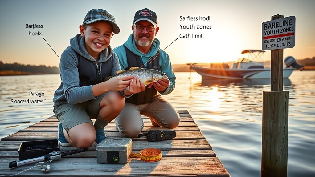 young angler fishing permit