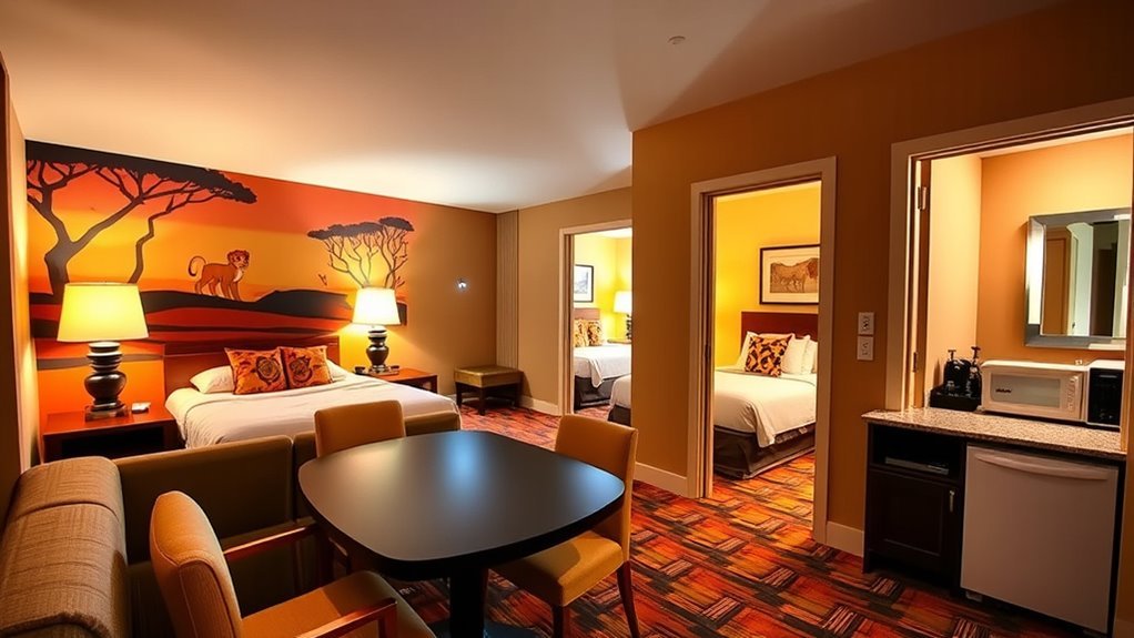 spacious themed family accommodations