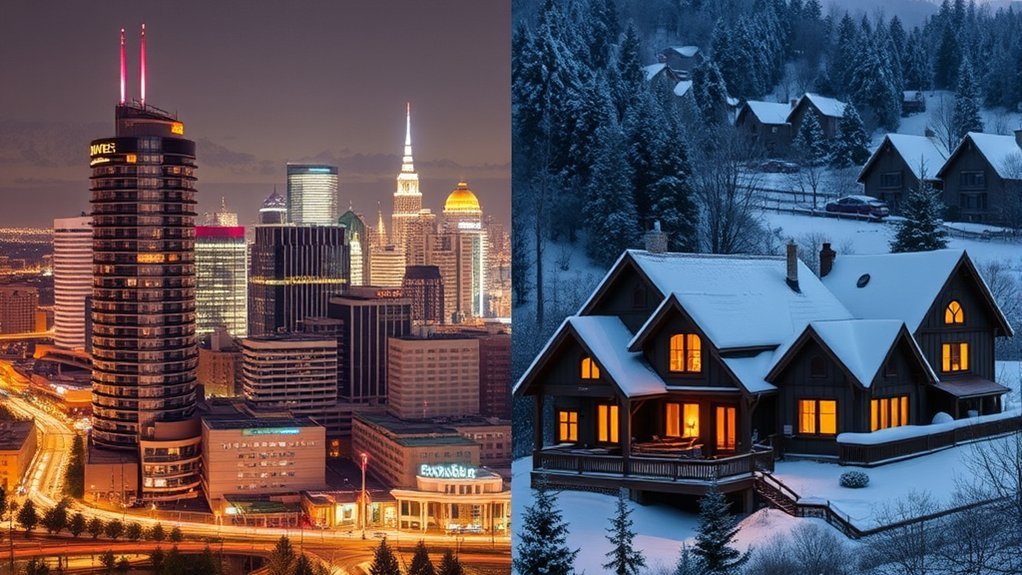 urban vs rural hotel rates